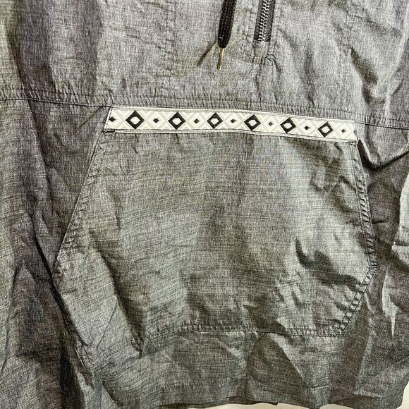 ZINE Windbreaker Light Pullover Jacket Men's M 1/2 Zip Hooded Gray - Picture 5 of 8